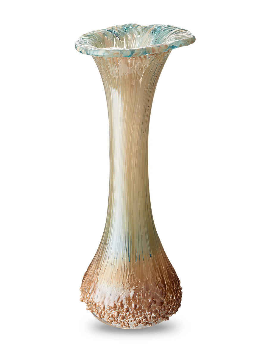 Beige vaas van kristalglas