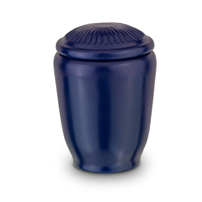 Blauwe biologische urn natuurlijk
