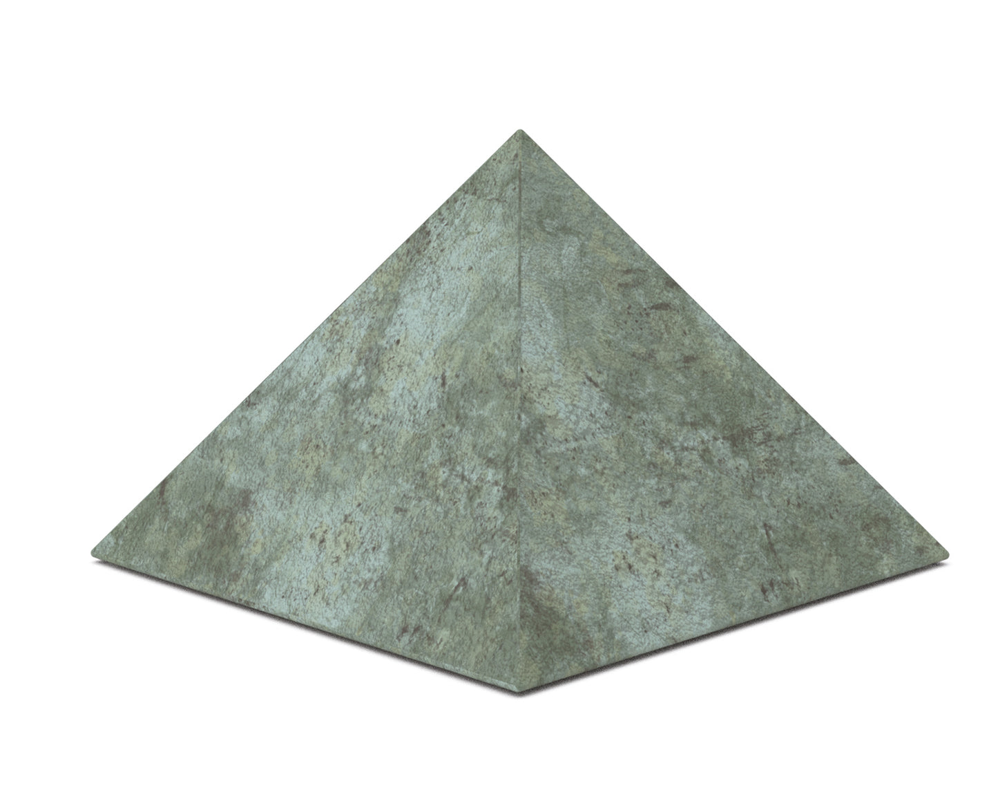 bronzen pryamide urn in de kleur groen