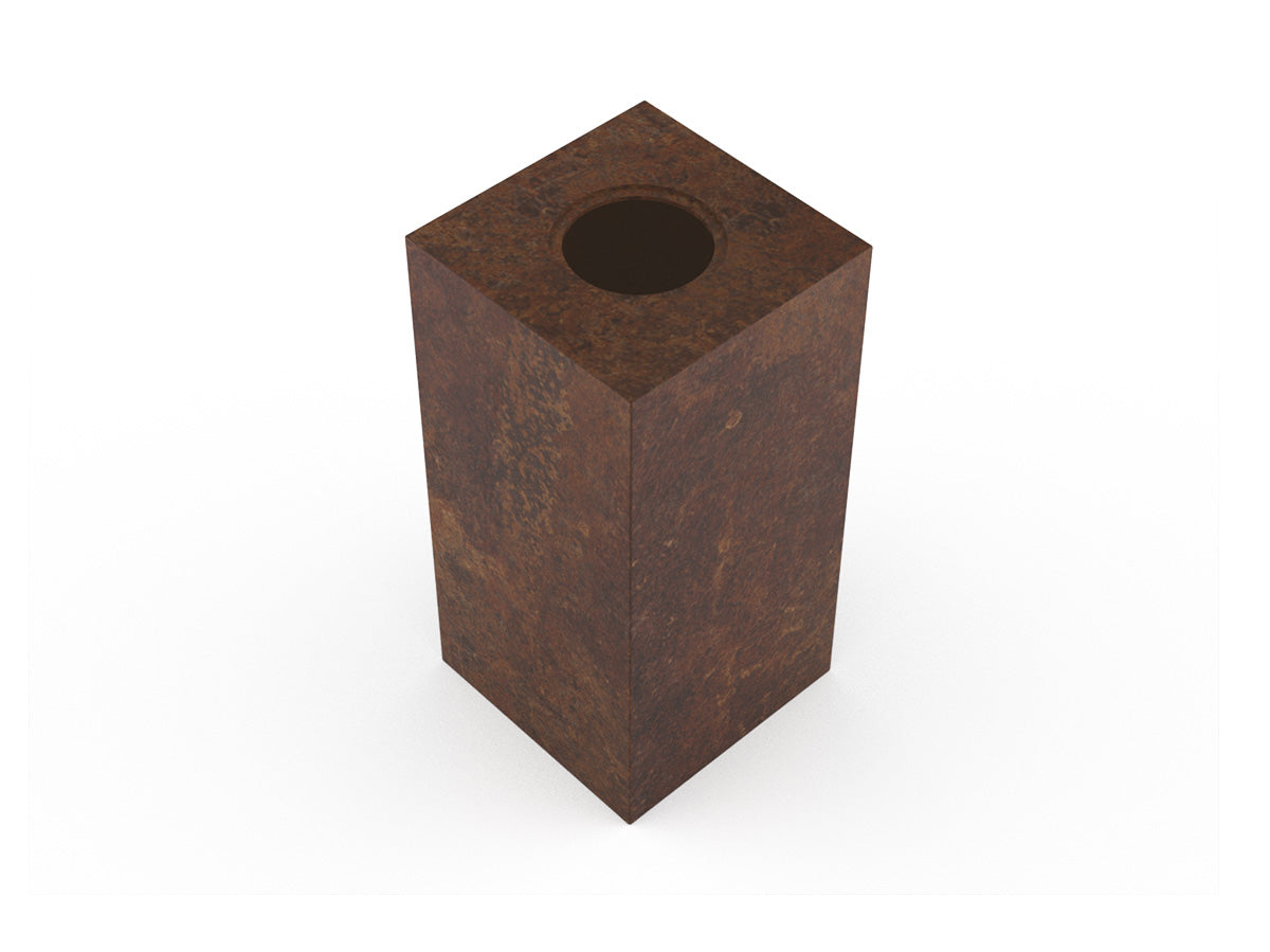 Bronze urn als blok onderkant