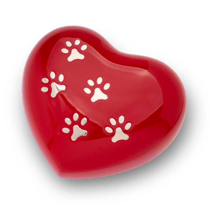 Urn hartje rood dierenurn