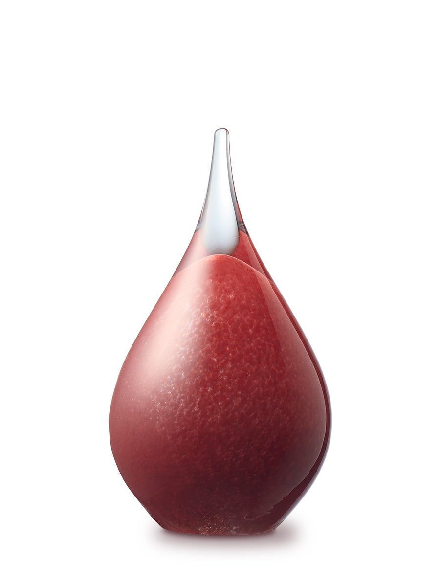 Urn druppelvorm in het rood van kristalglas