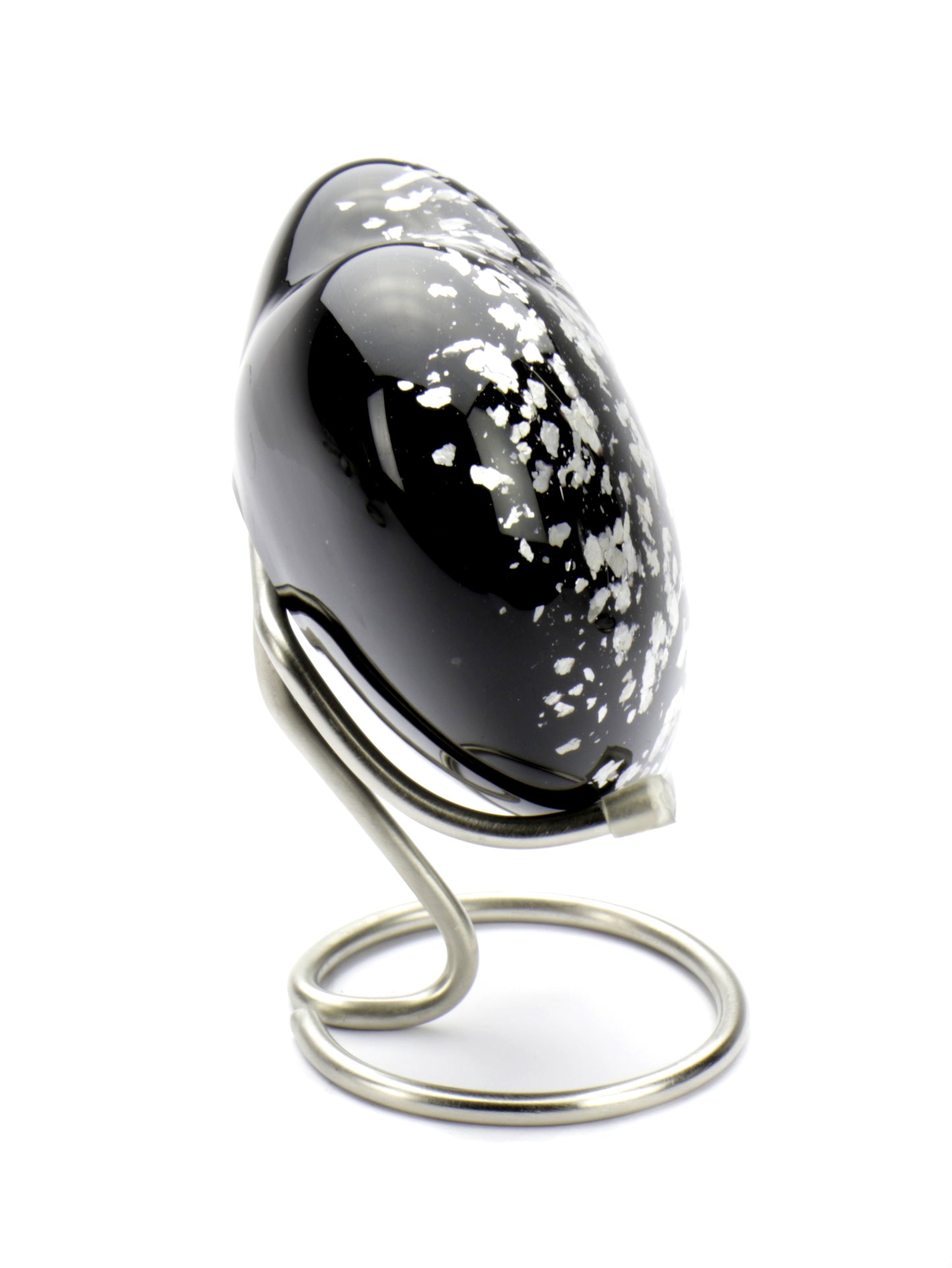 Hart van kristalglas in de kleur zwart zilver