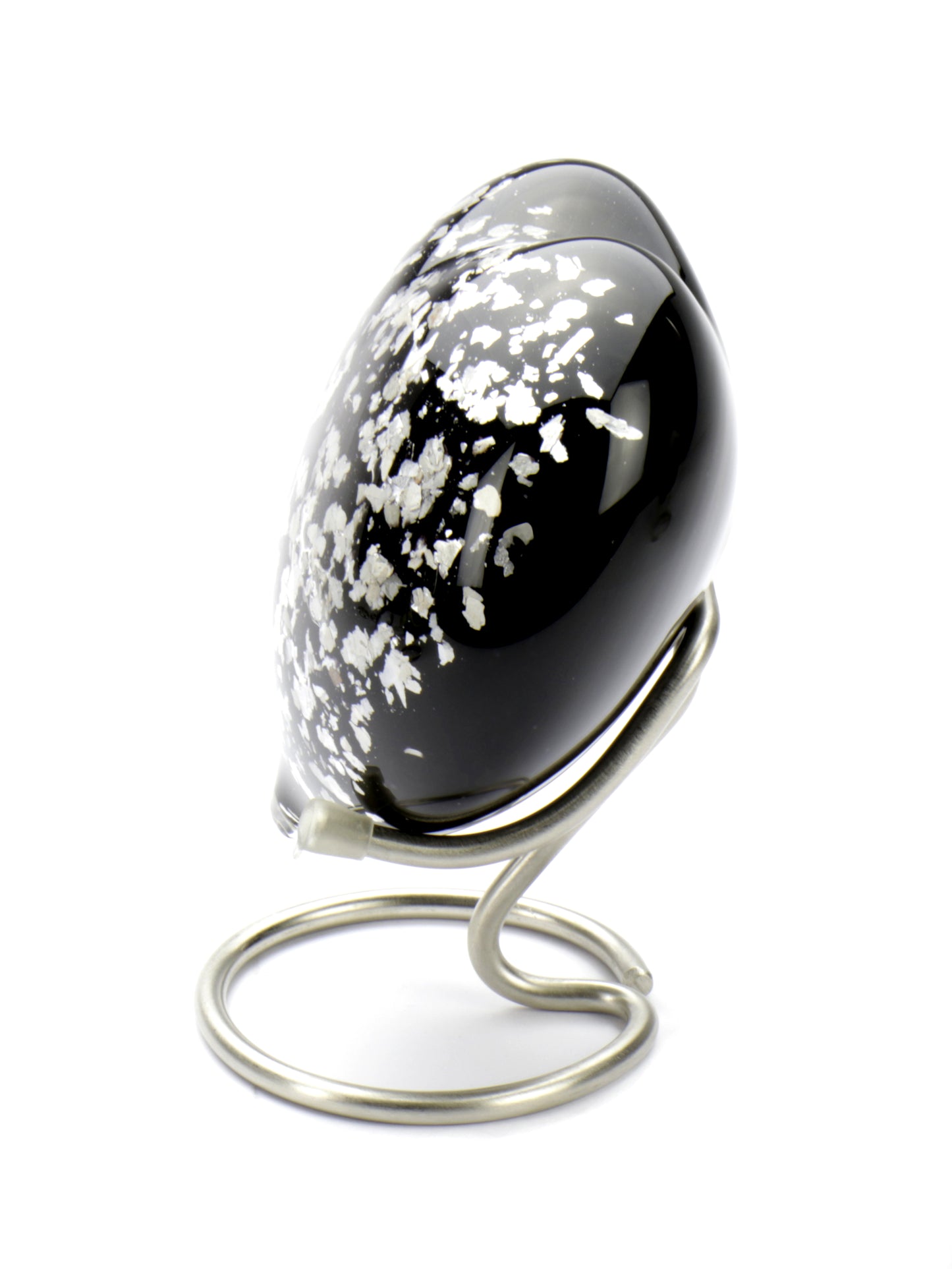 Hart van kristalglas in de kleur zwart zilver