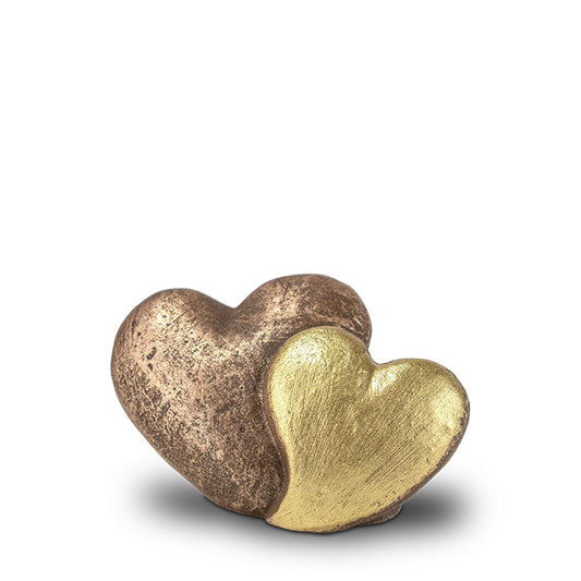 Keramische urn met hartjes klein