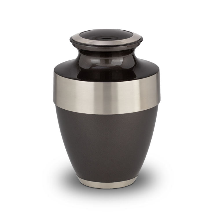 moderne urn in de kleur grijs zwart