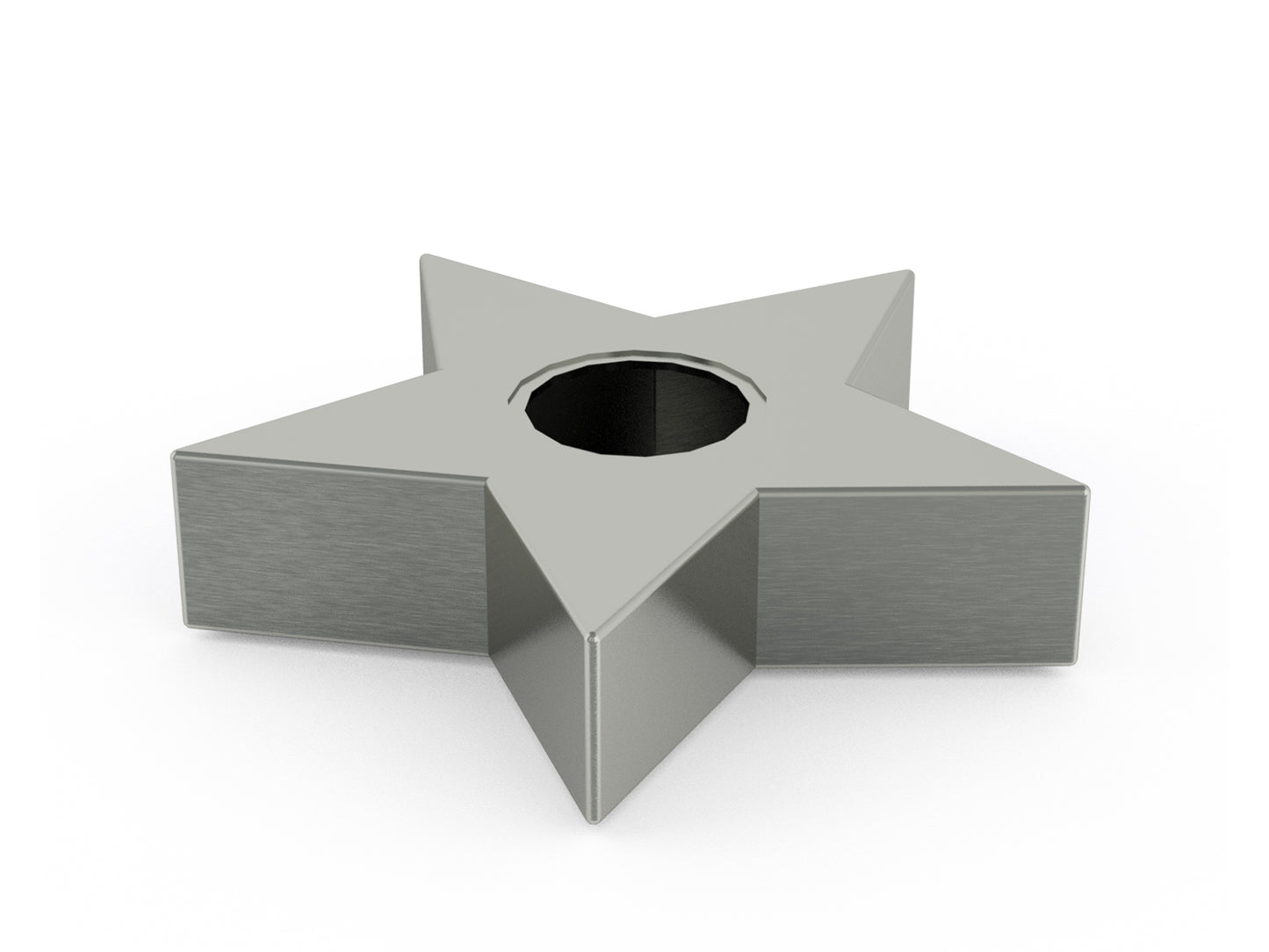 Rvs urn in de vorm van ster onderkant