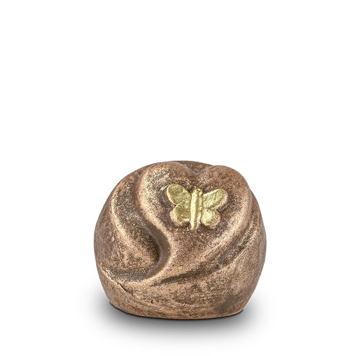 Troost urn van keramiek met vlinder