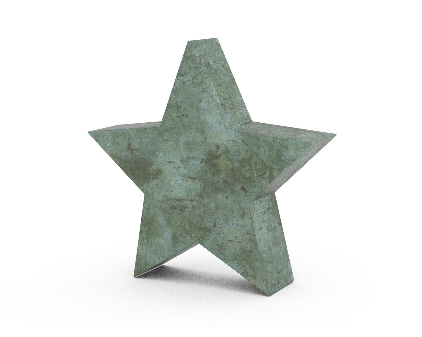 urn als bronzen ster in de kleur groen