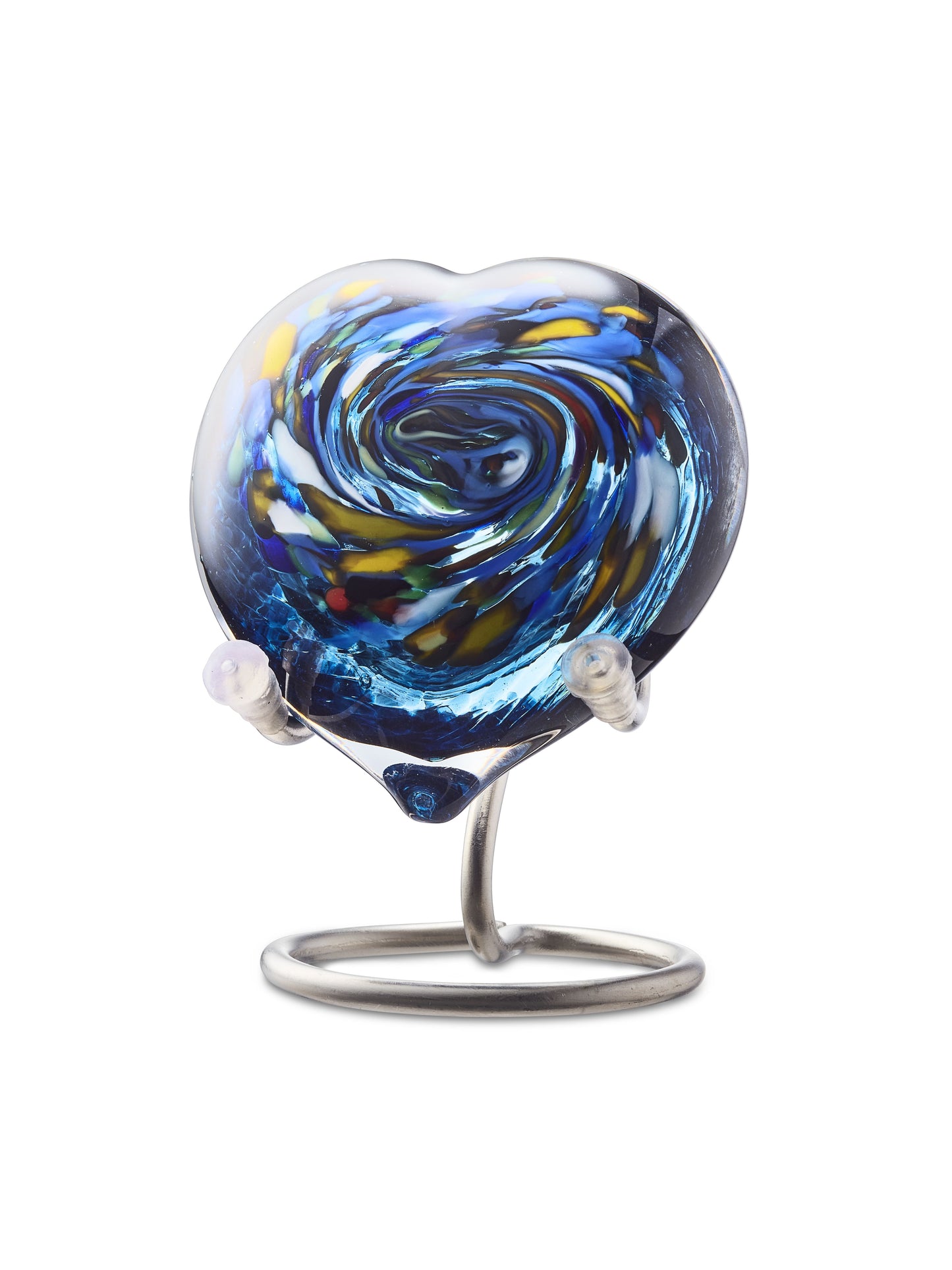 Urn in de vorm van een hart in de kleur blauw