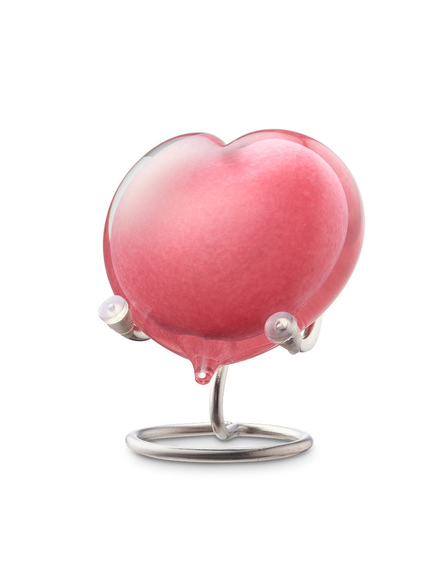 Urn in de vorm van een hart in de kleur roze