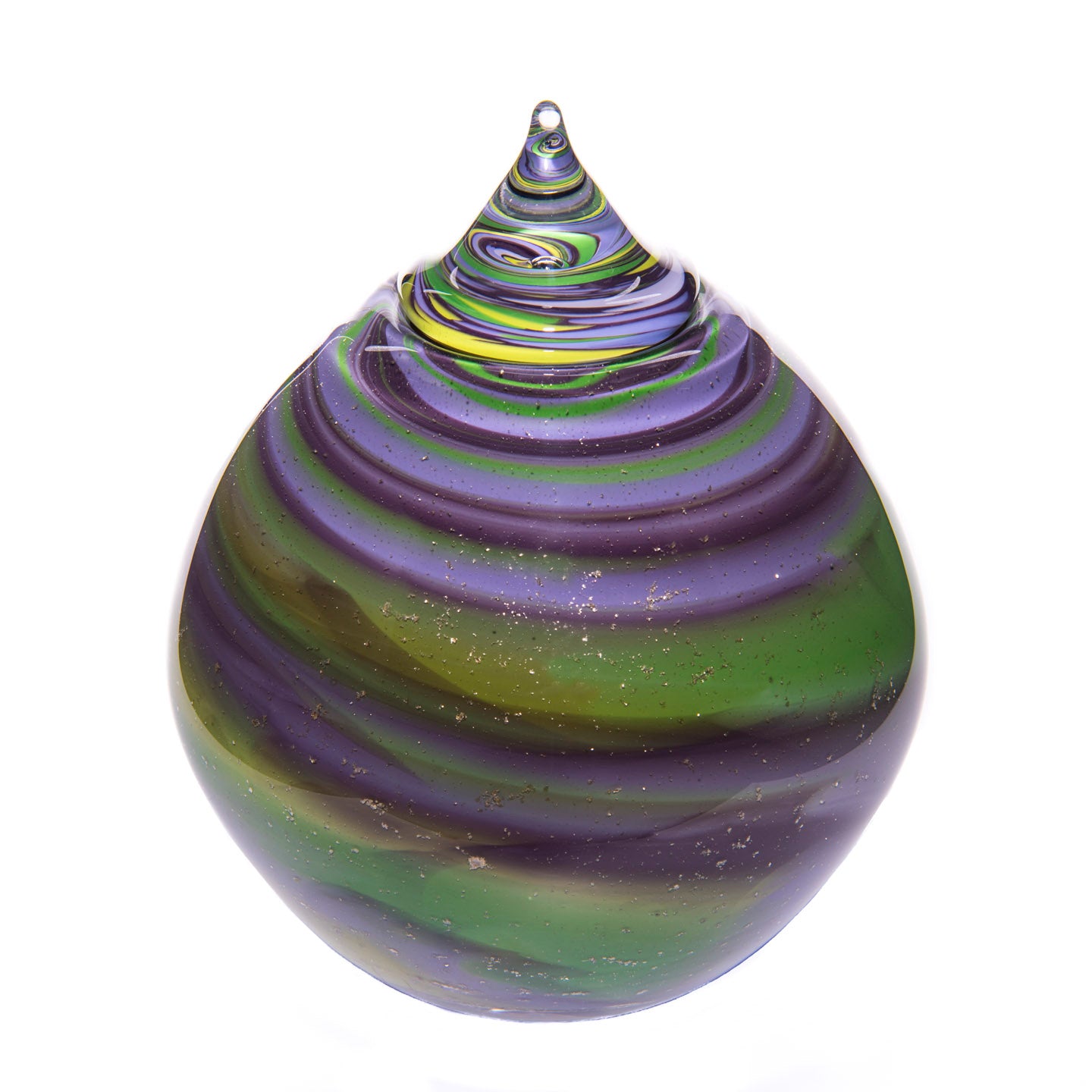 glazen urn in de kleur gorne paasrs