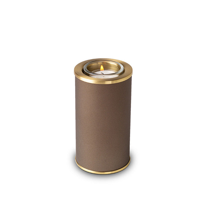 urn met kaarshouder bruin goud