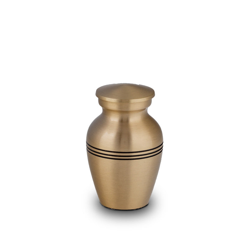Moderne urn in de kleur goud klein