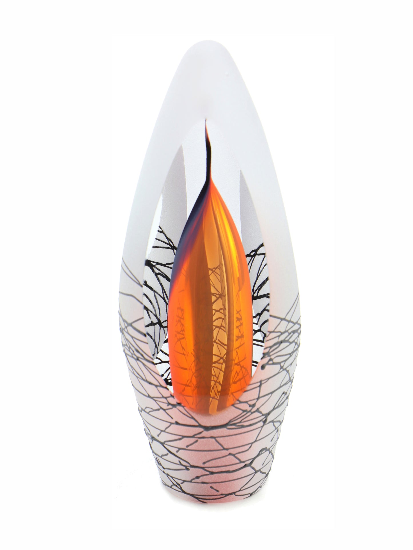 urn van kristalglas oranje