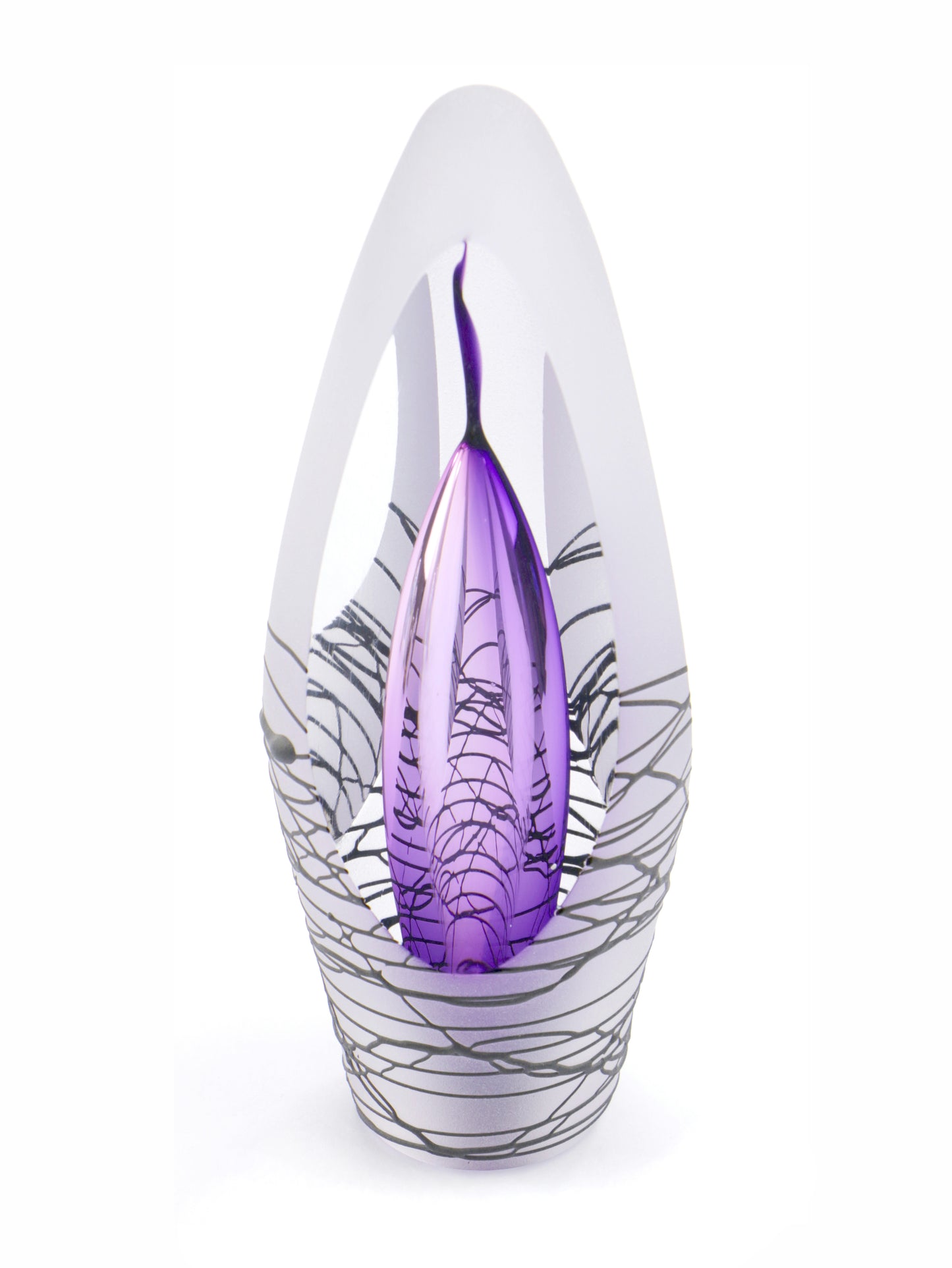 urn van kristalglas paars