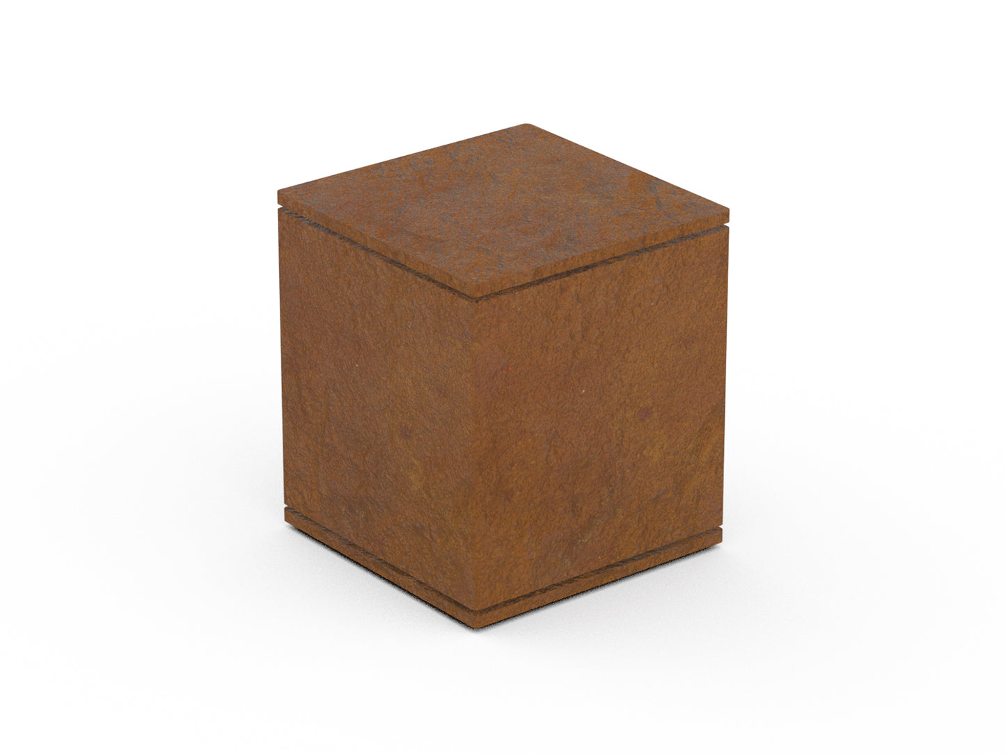 Urn van cortenstaal blokje