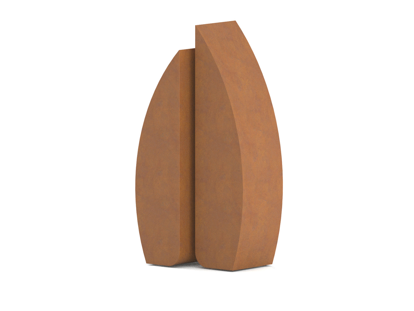 urn van cortenstaal zeil