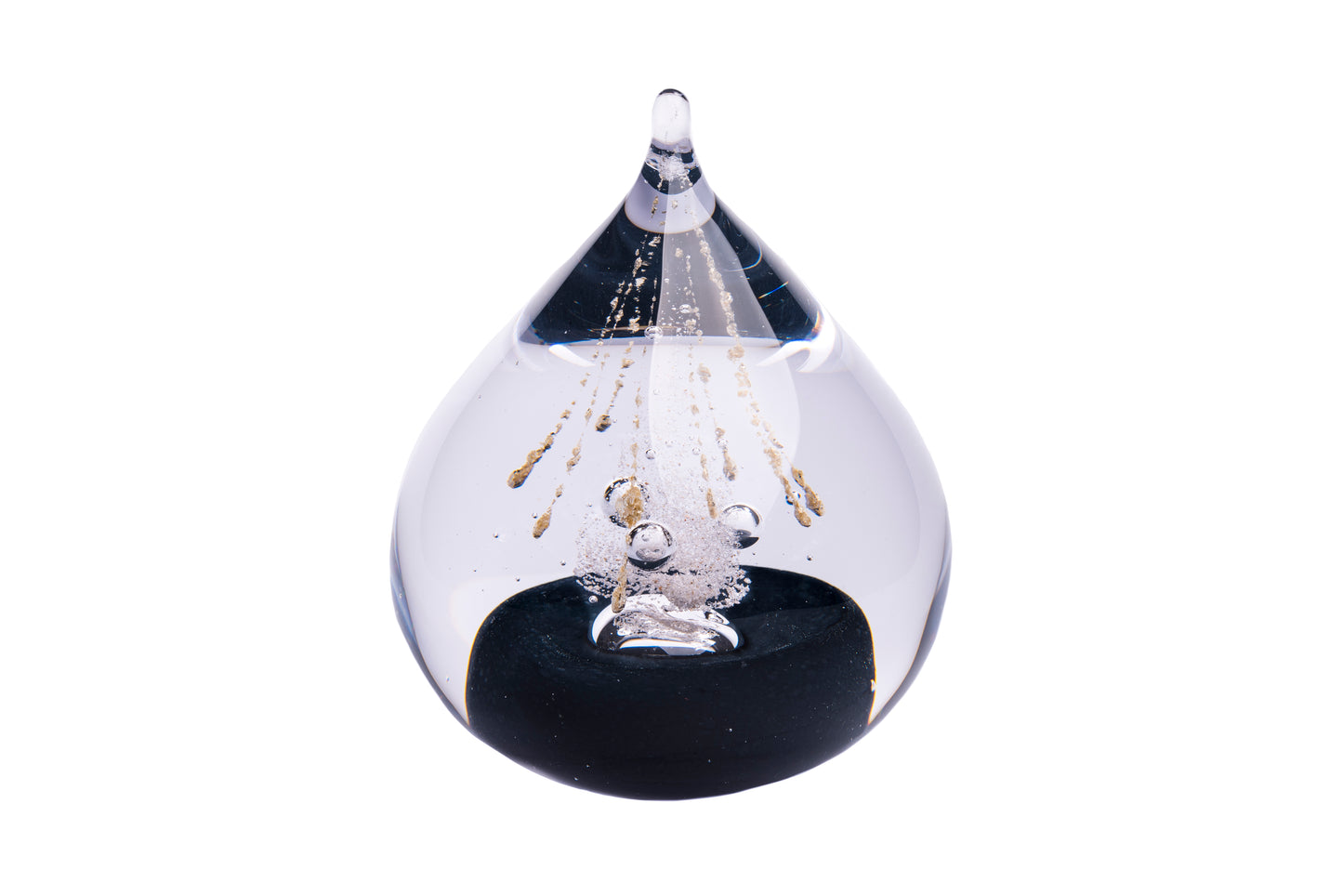 Glasreliek urn basis zwart met slierten