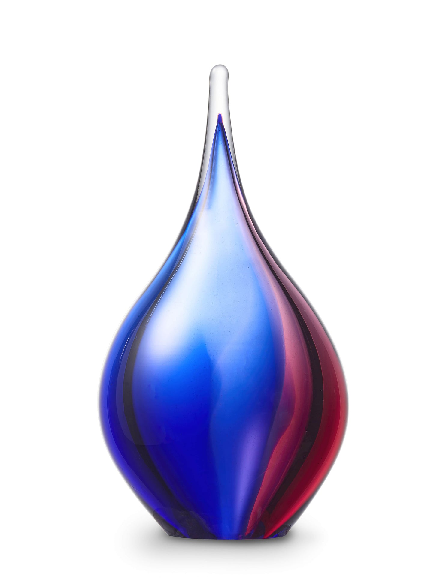 urn van kristalglas blauw roze