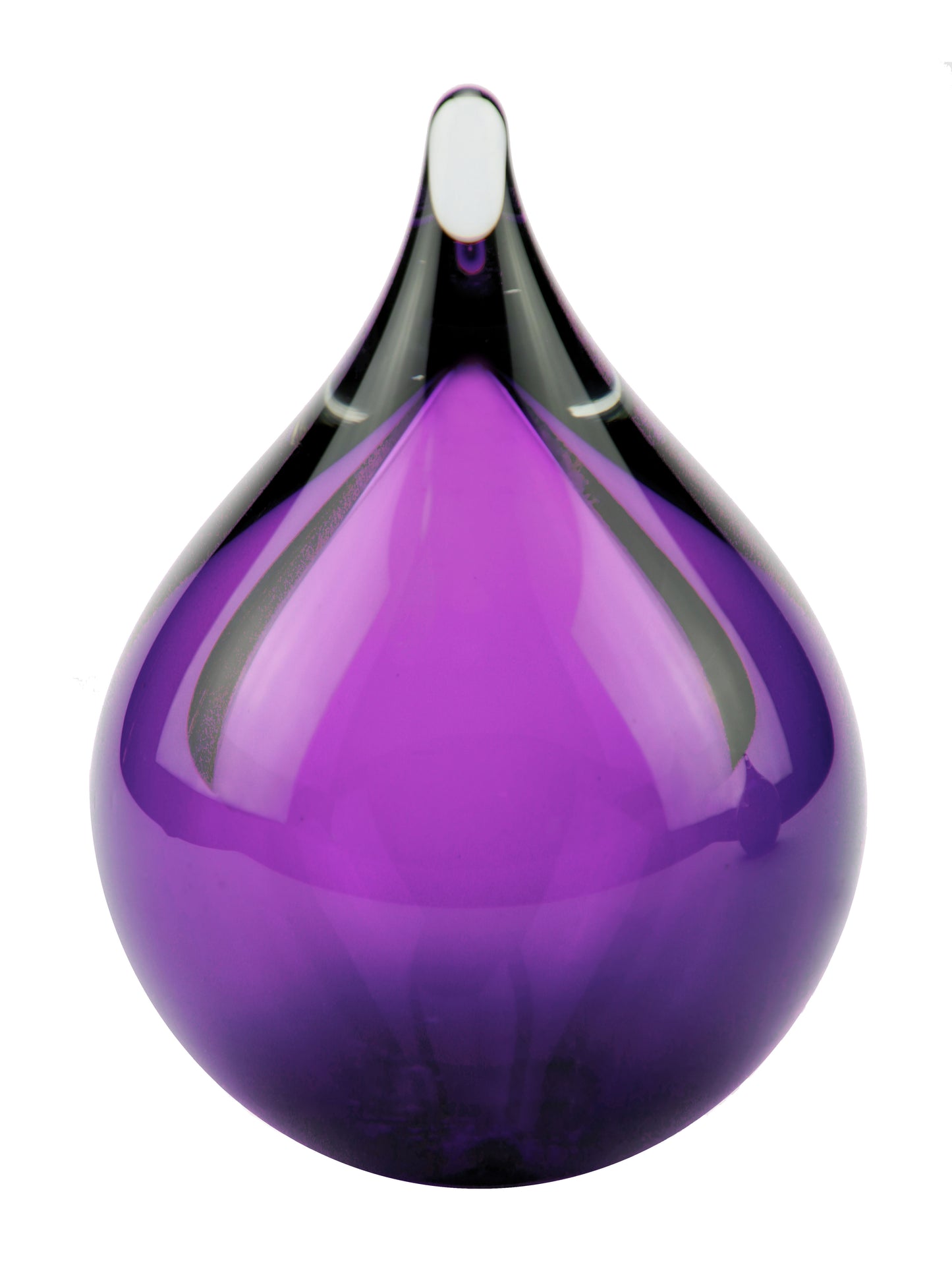 Urn van kristalglas in de kleur paars