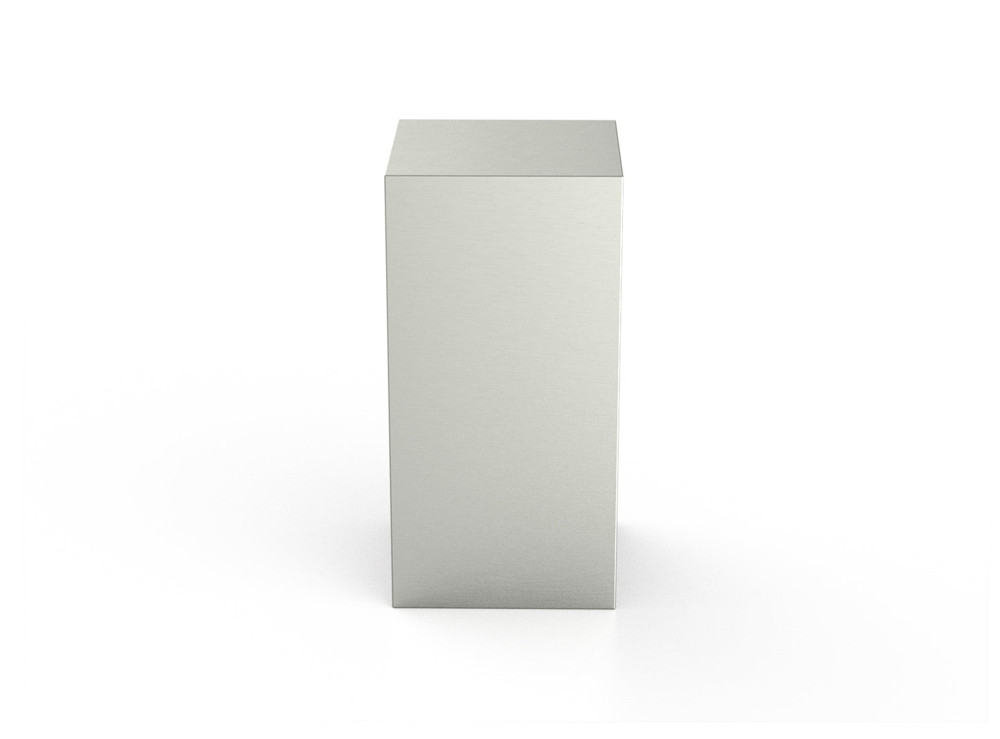Rvs urn in de vorm van een blok