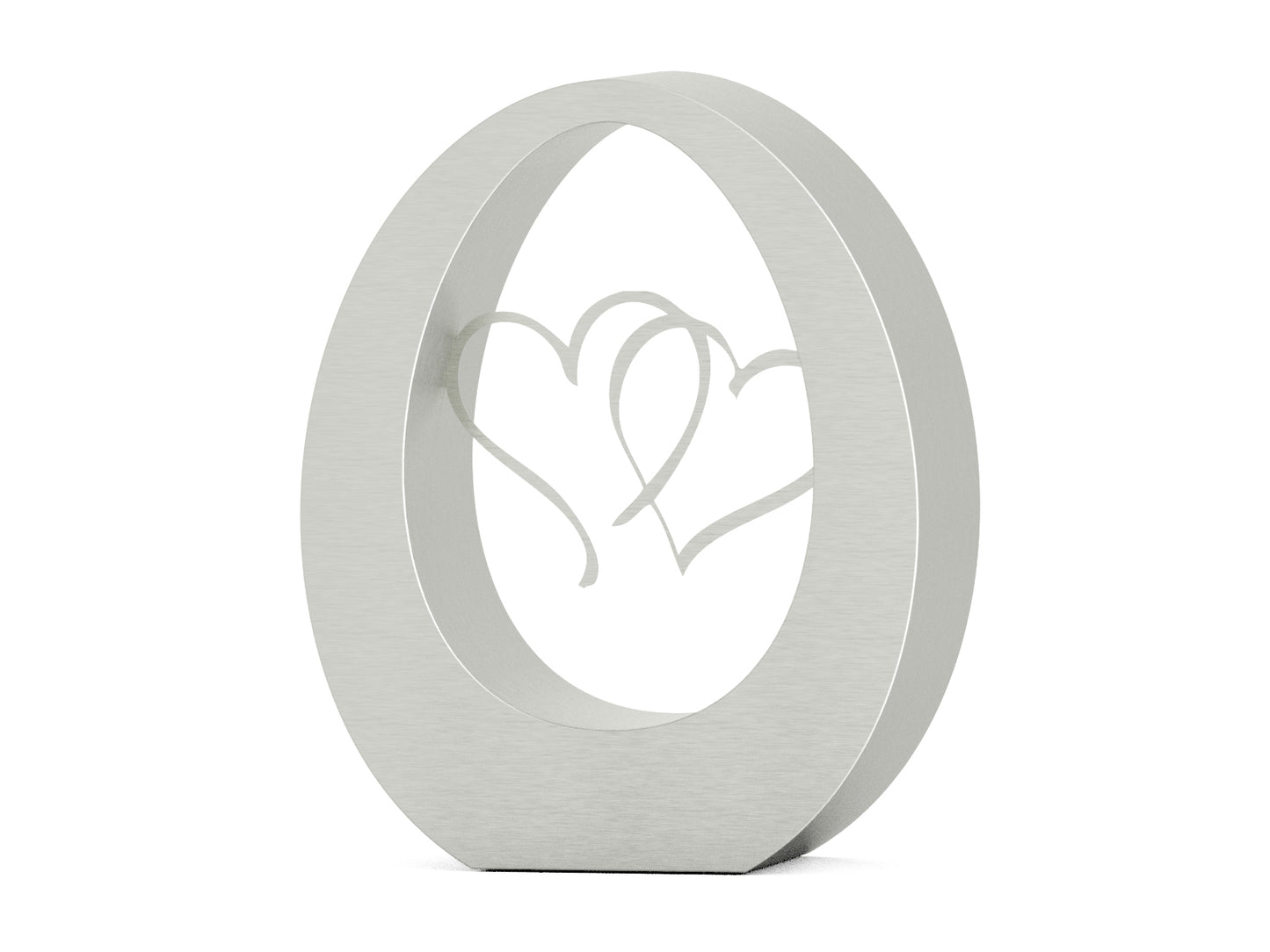 ovale urn van rvs met vlinders