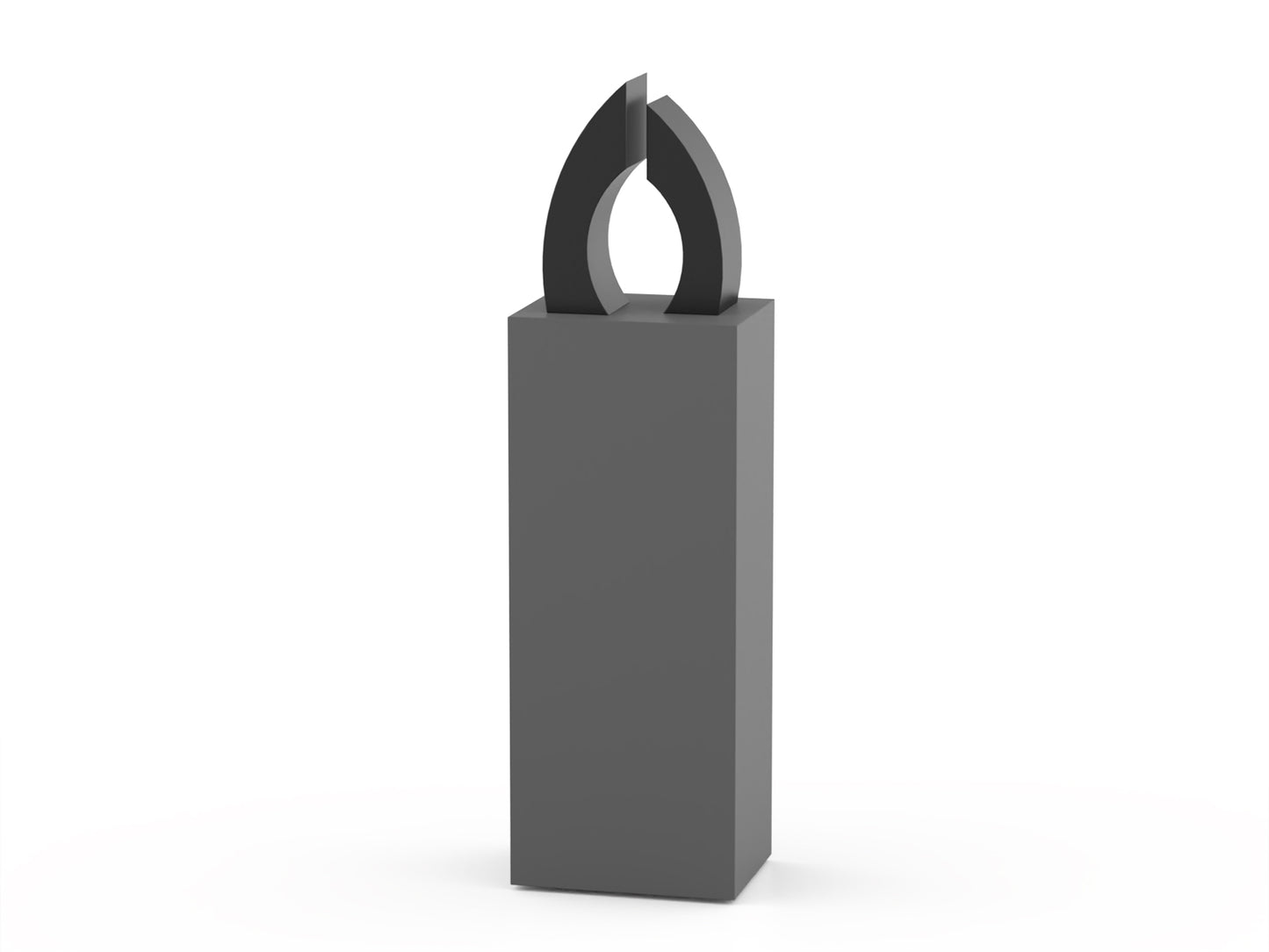 urn van zwart rvs boog