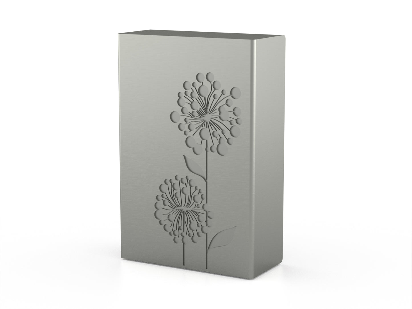 RVS blok met bloem