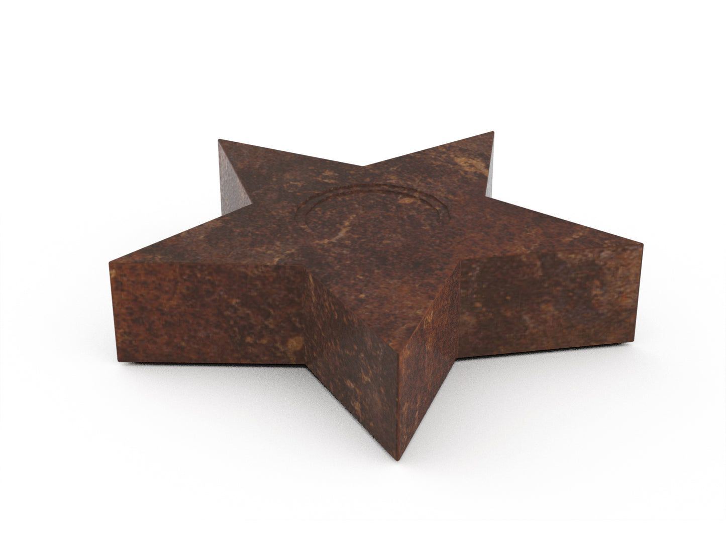 bronzen urn in de vorm van een ster