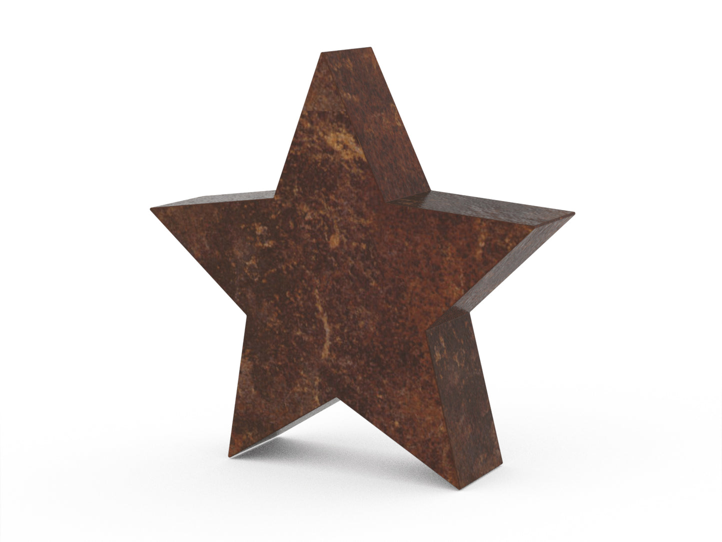 bronzen urn in de vorm van een ster