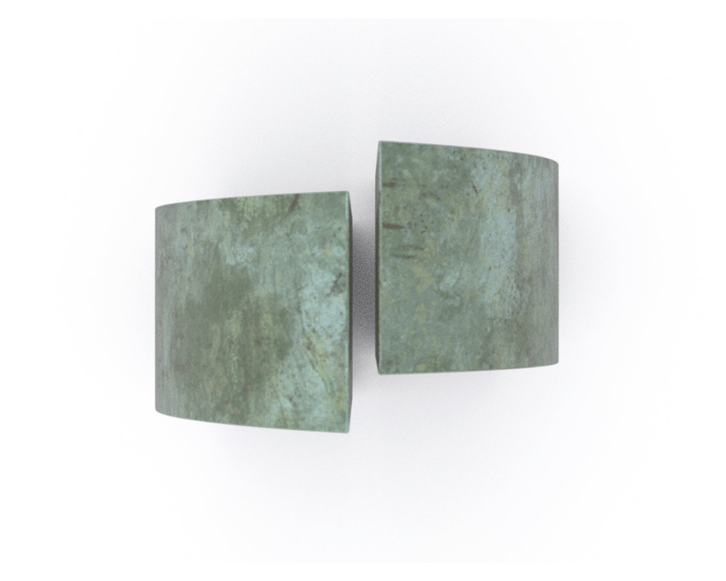 bronzen groen urn van zeilmast
