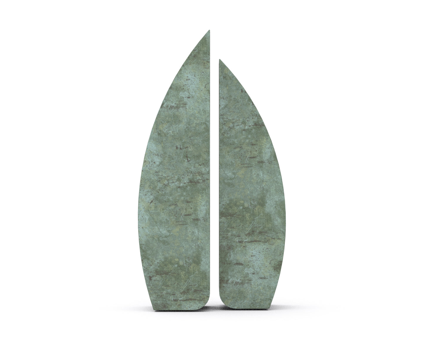 bronzen groen urn van zeilmast
