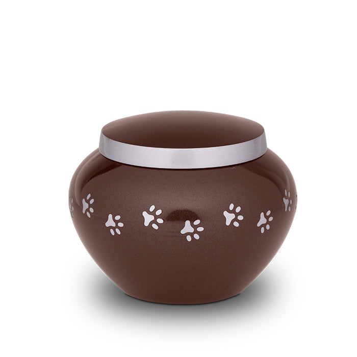 dierenurn zilver bruin