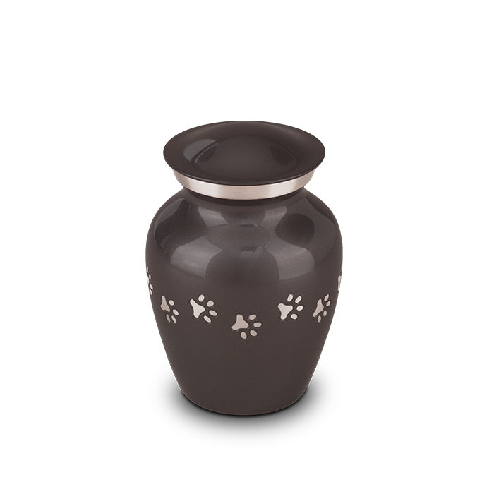 Dierenurn met pootjes modern grijs zilver
