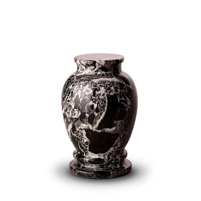 urn van marmer zwart wit bijzonder klein