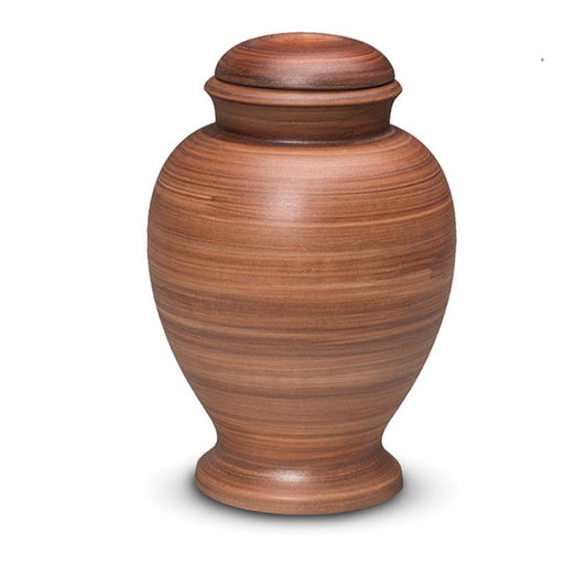 biologische urn traditioneel donker bruin