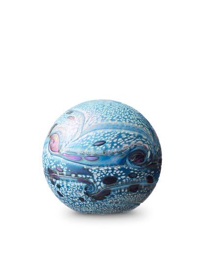 grote ronde urn in blauwe kleur van 4 liter