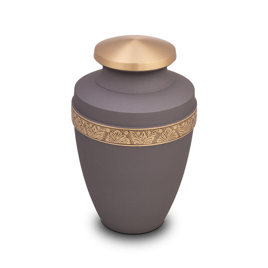 moderne urn in de kleur grijs goud