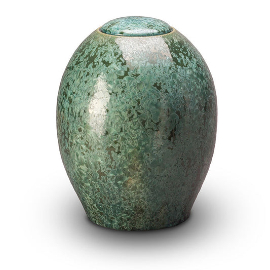 Traditionele urn in de kleur groen
