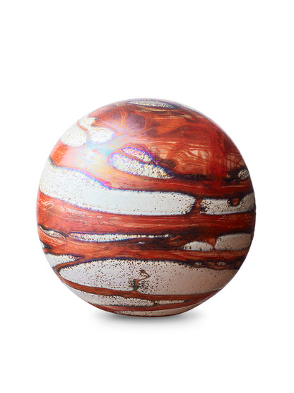 Unieke urn van kristalglas in de kleur rood en wit