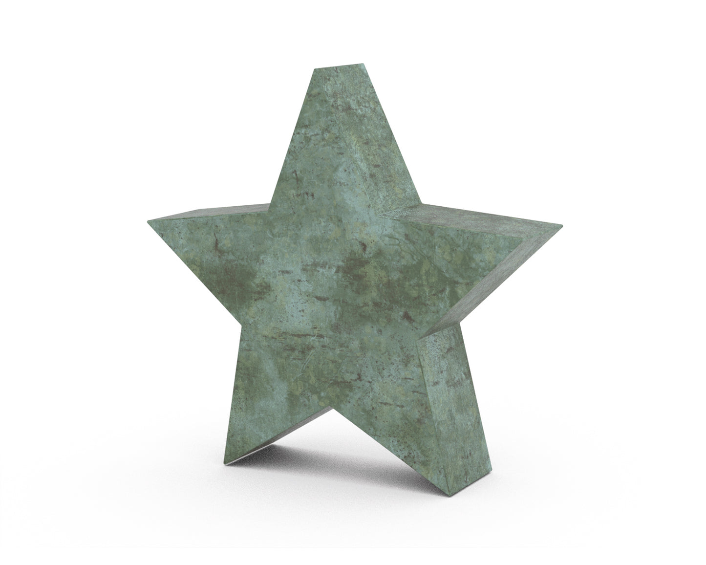 urn als bronzen ster in de kleur groen 