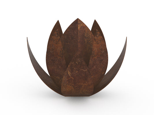 bronzen urn in de vorm van een lotus