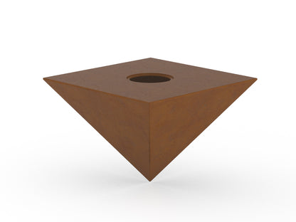 urn als pyramide van cortenstaal