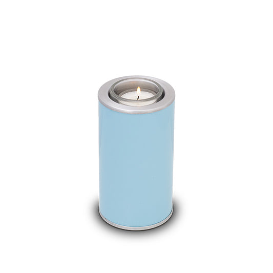 Urnm et kaarshouder blauw zilver