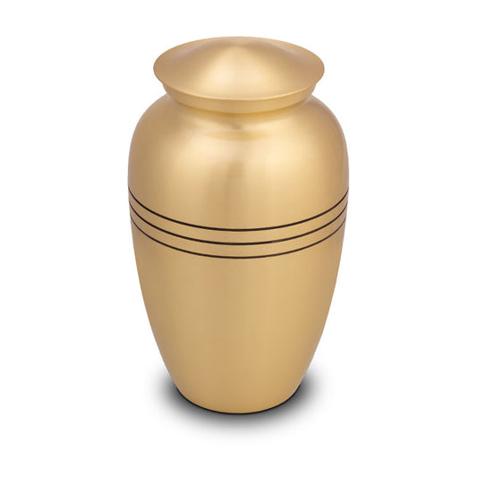 Moderne urn in de kleur goud