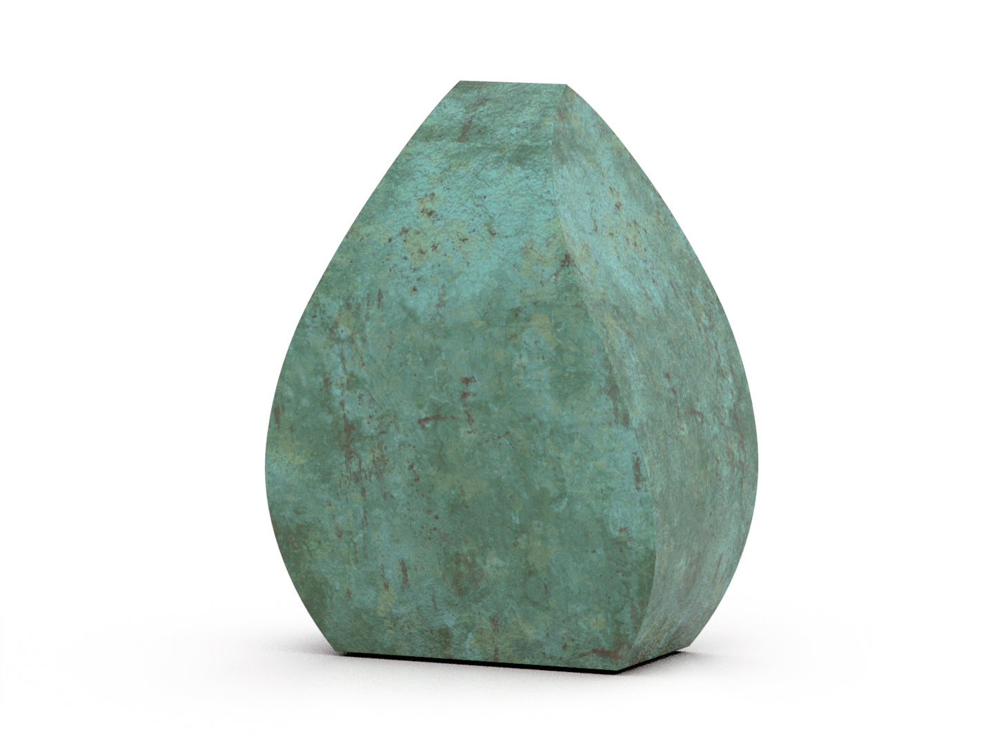 bronzen urn in het groen tulp vorm