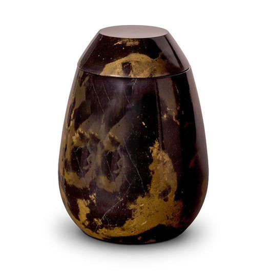 Zwart bruine urn van marmer